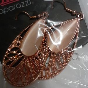 Copper Moonstone Earrings